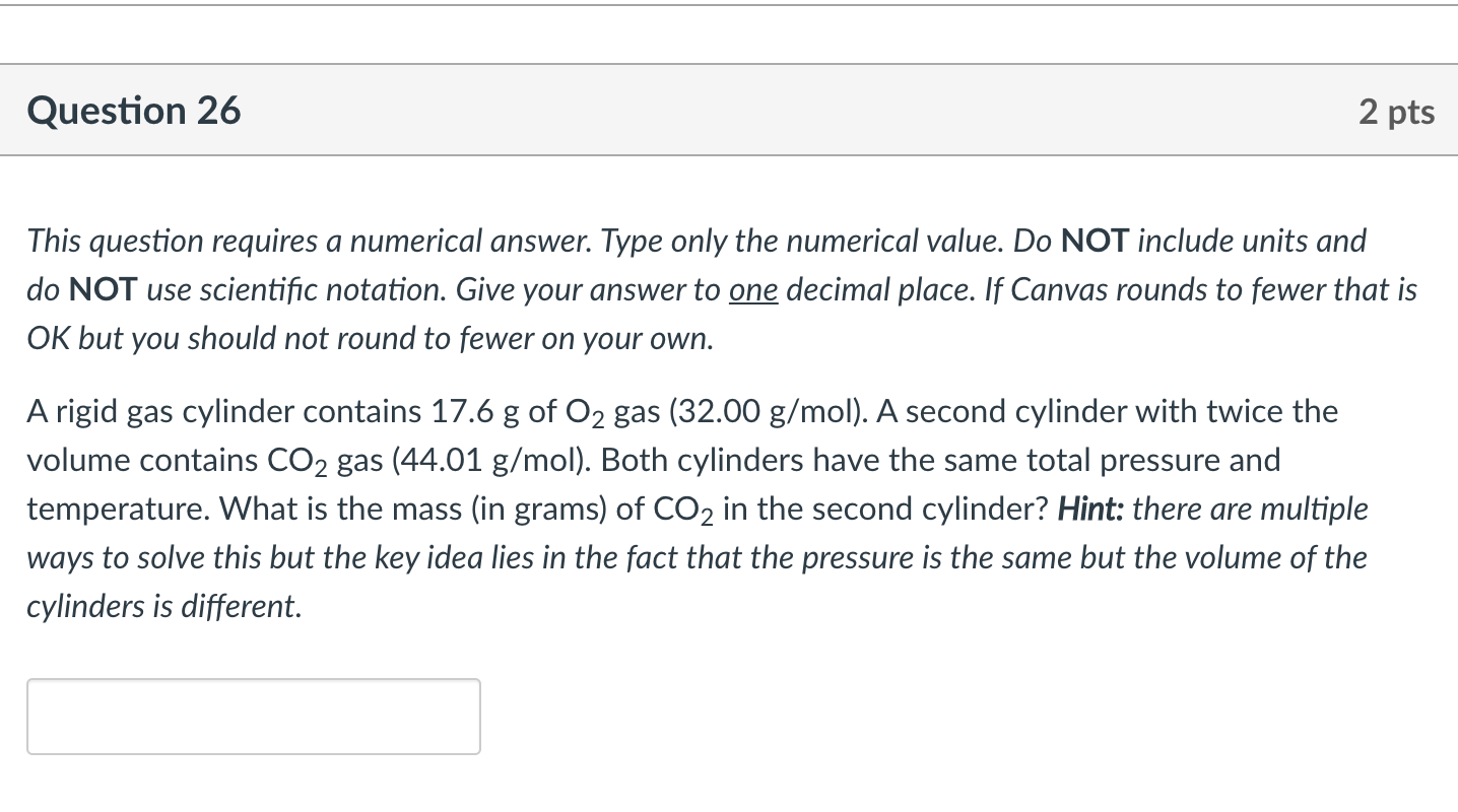 Solved Question 22 2 pts This question requires a numerical | Chegg.com