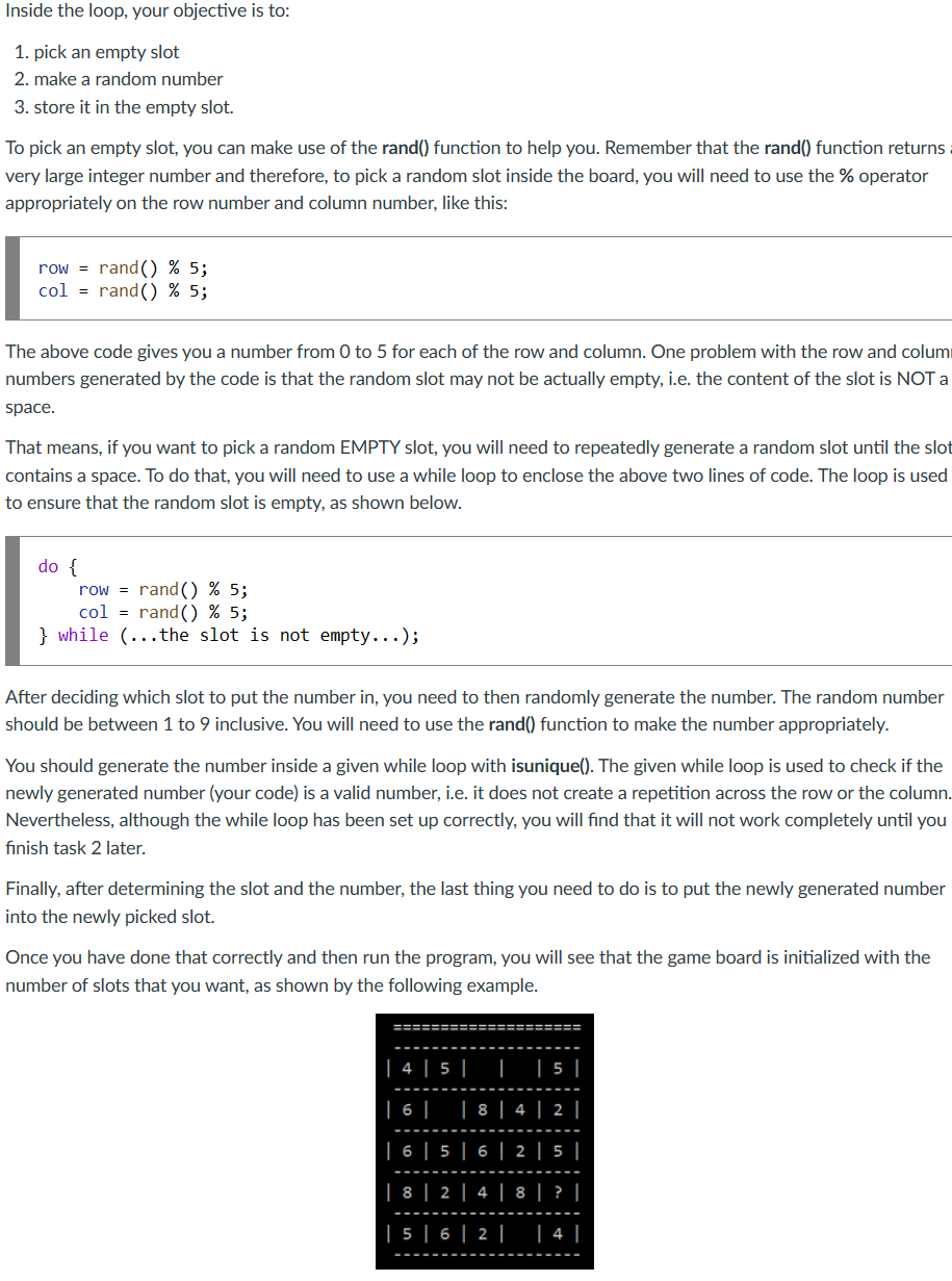Solved Please write a Sudoku game in C, and the specific