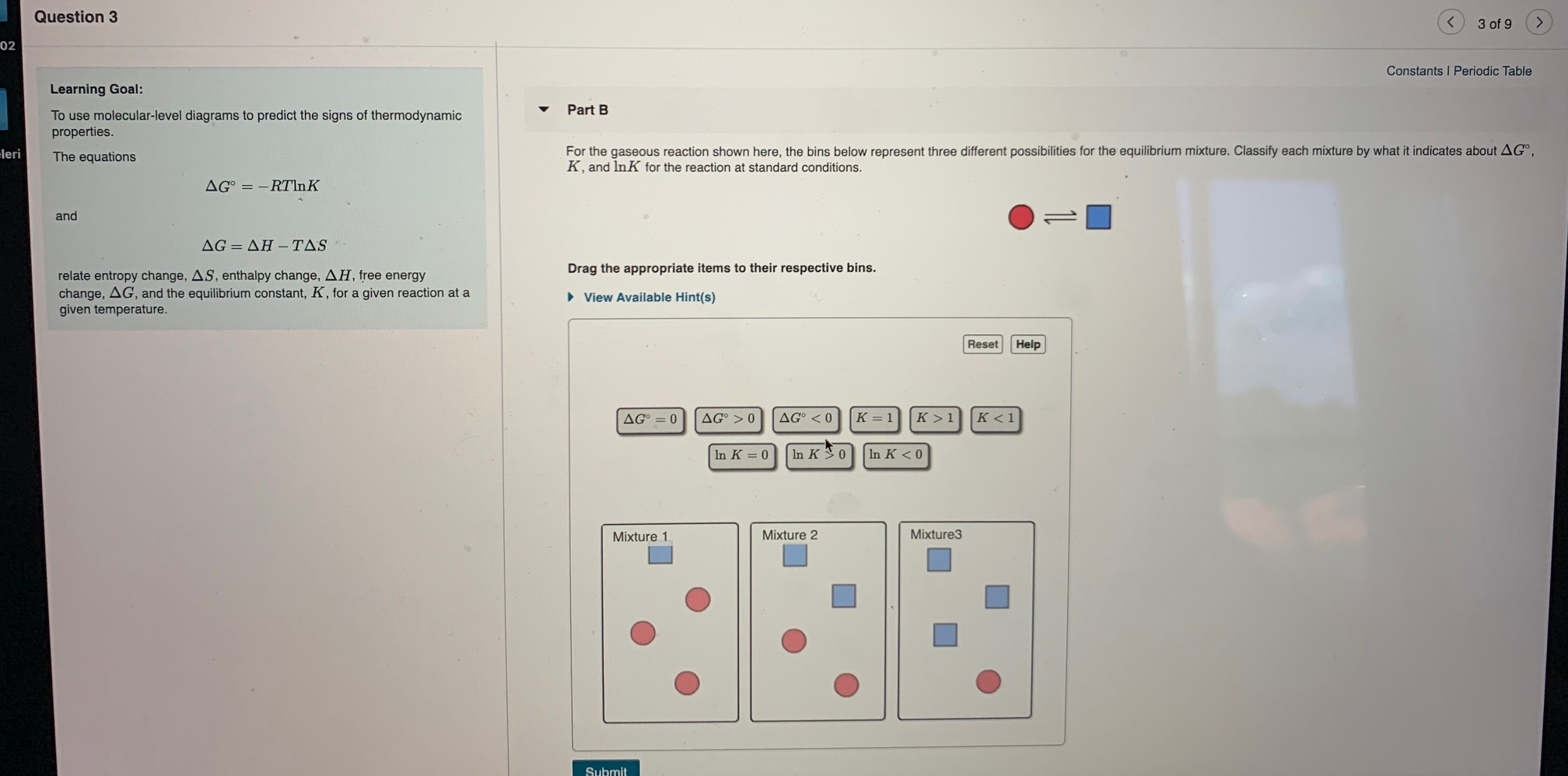 Solved Question 3 3 of 9 > 2 Constants I Periodic Table Part | Chegg.com