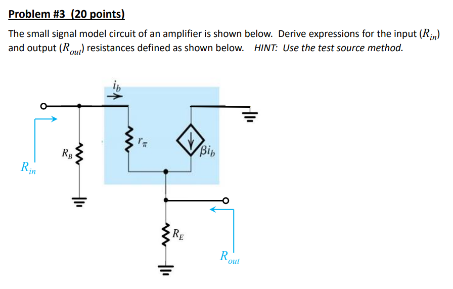 Solved The small signal model circuit of an amplifier is | Chegg.com