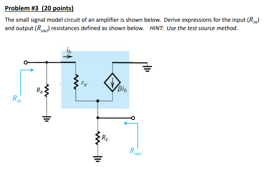 Solved The Small Signal Model Circuit Of An Amplifier Is | Chegg.com