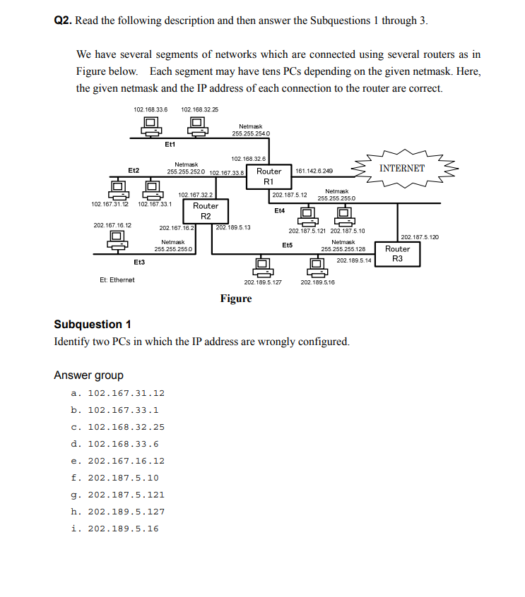 Solved Q2. Read the following description and then answer | Chegg.com