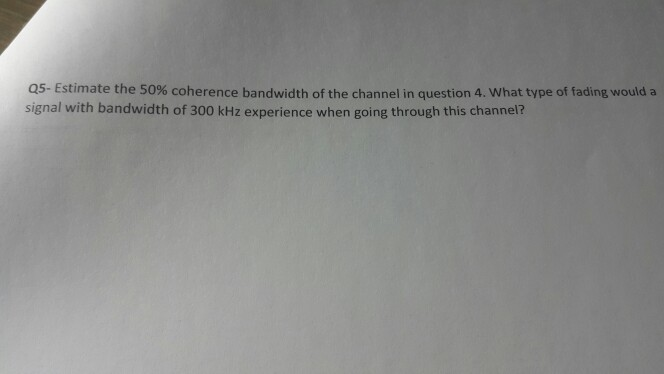 Solved QS-Estimate the 50% coherence bandwidth of the | Chegg.com
