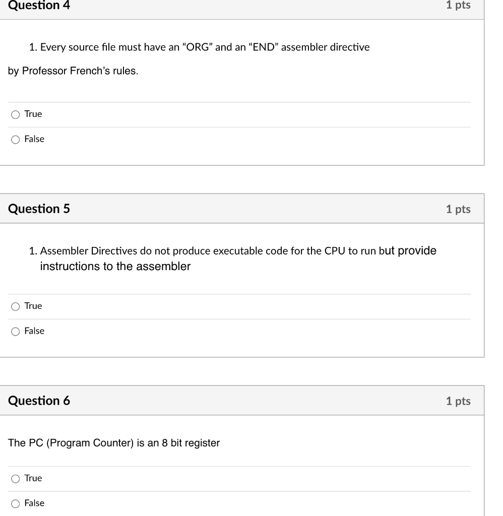Solved Question 4 1 pts 1. Every source file must have an | Chegg.com