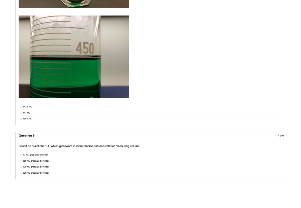 Solved Question 1 1 pts Please identify the proper volume | Chegg.com