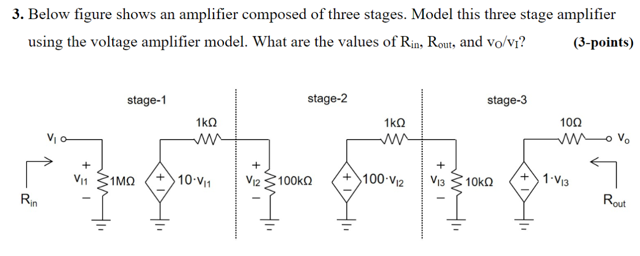 Solved 3. Below figure shows an amplifier composed of three | Chegg.com