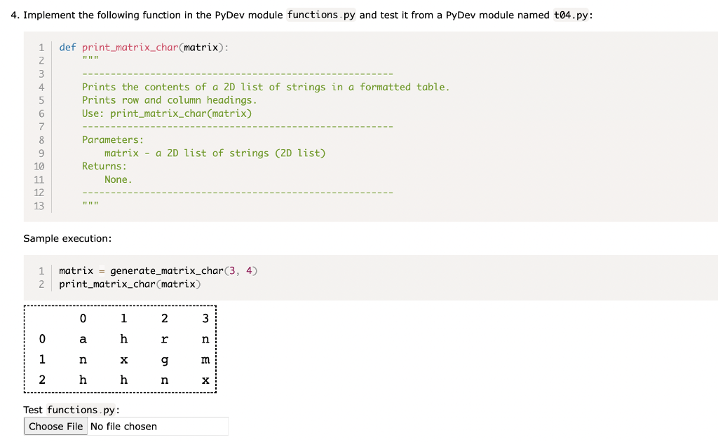 Solved def print_matrix_char(matrix): 