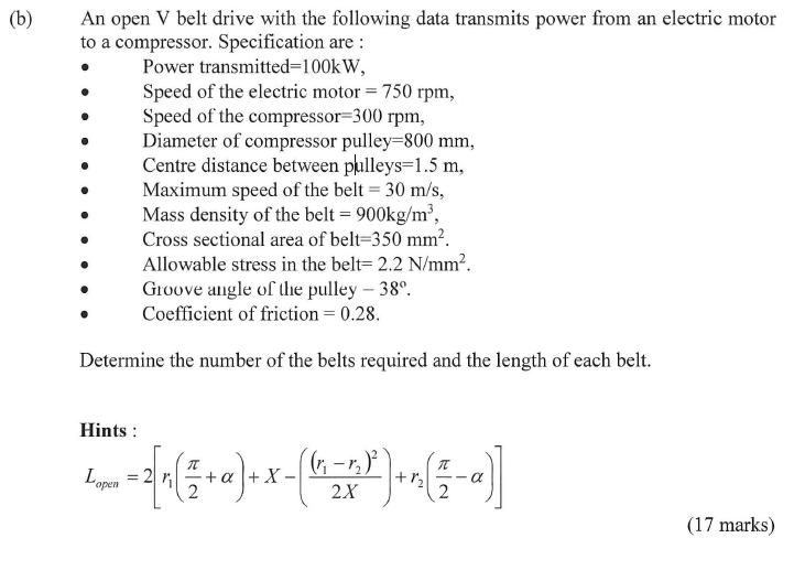 v belt specification