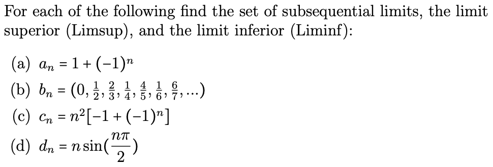 Solved - For each of the following find the set of | Chegg.com