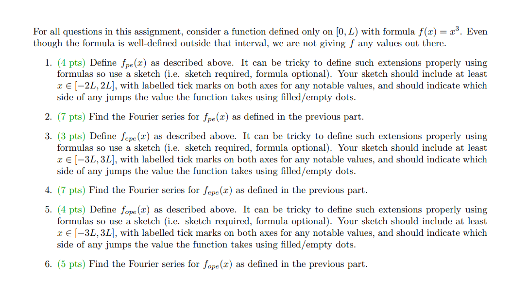 assignment f(x)