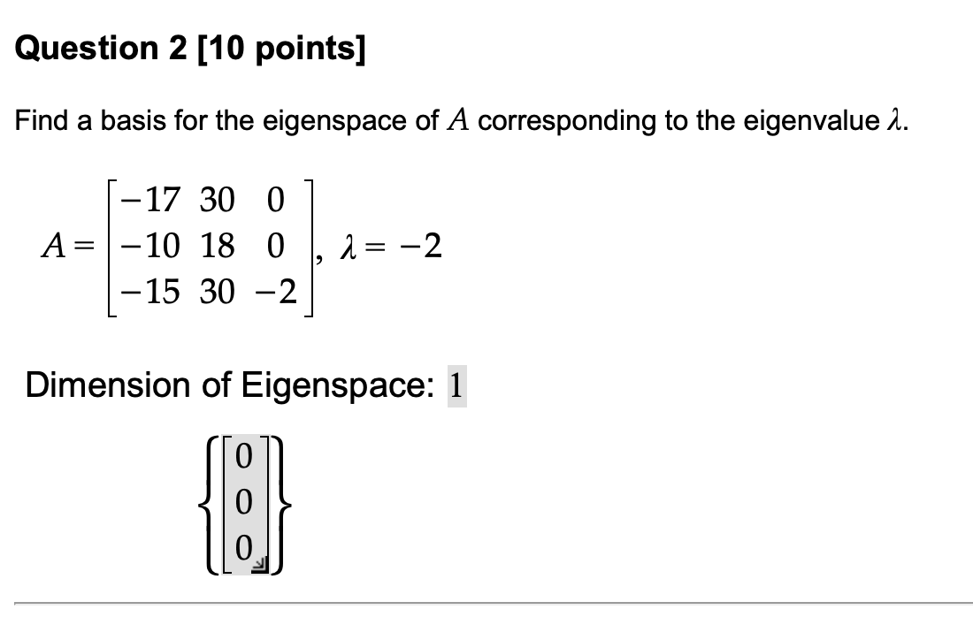  solved find a basis for the eigenspace of a corr