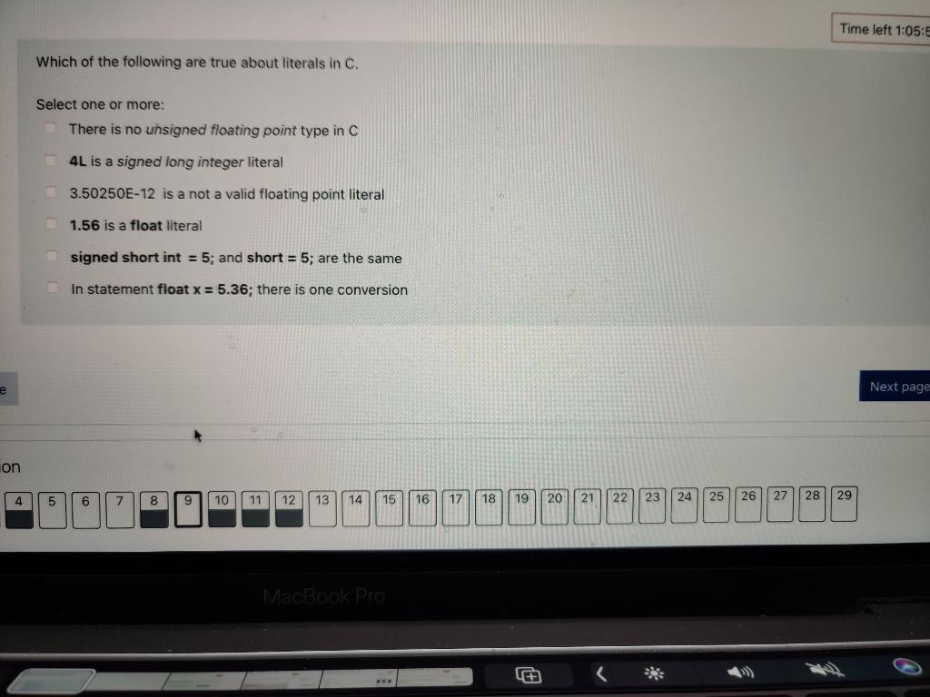 Solved Time left 1055 Which of the following are true