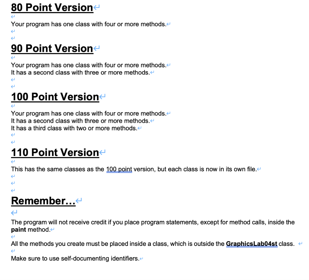 Solved I am extremely confused about making the 110 point | Chegg.com