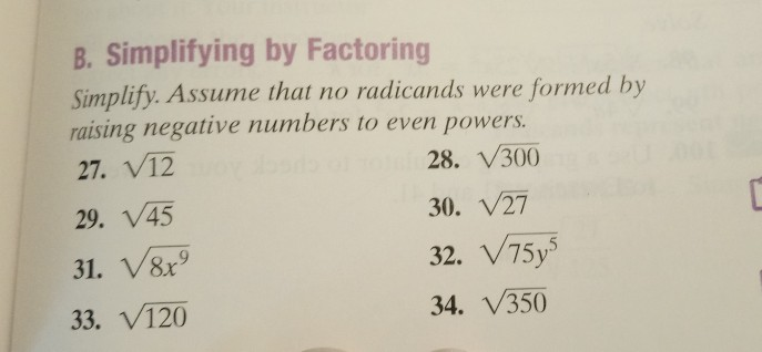 Solved B. Simplifying By Factoring Simplify. Assume That No | Chegg.com