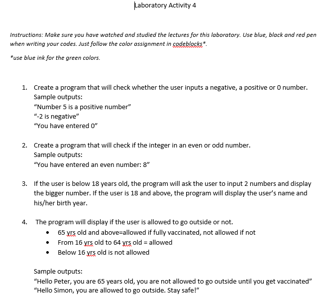 Solved Laboratory Activity 4 Instructions: Make sure you | Chegg.com
