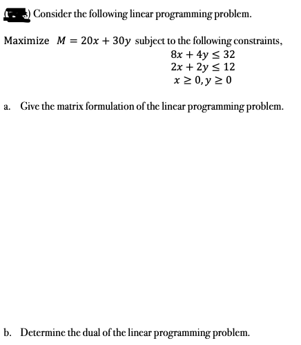 Solved Consider the following linear programming problem. | Chegg.com