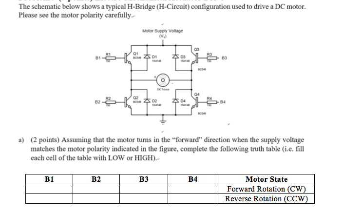 forward and reverse motor h bridge