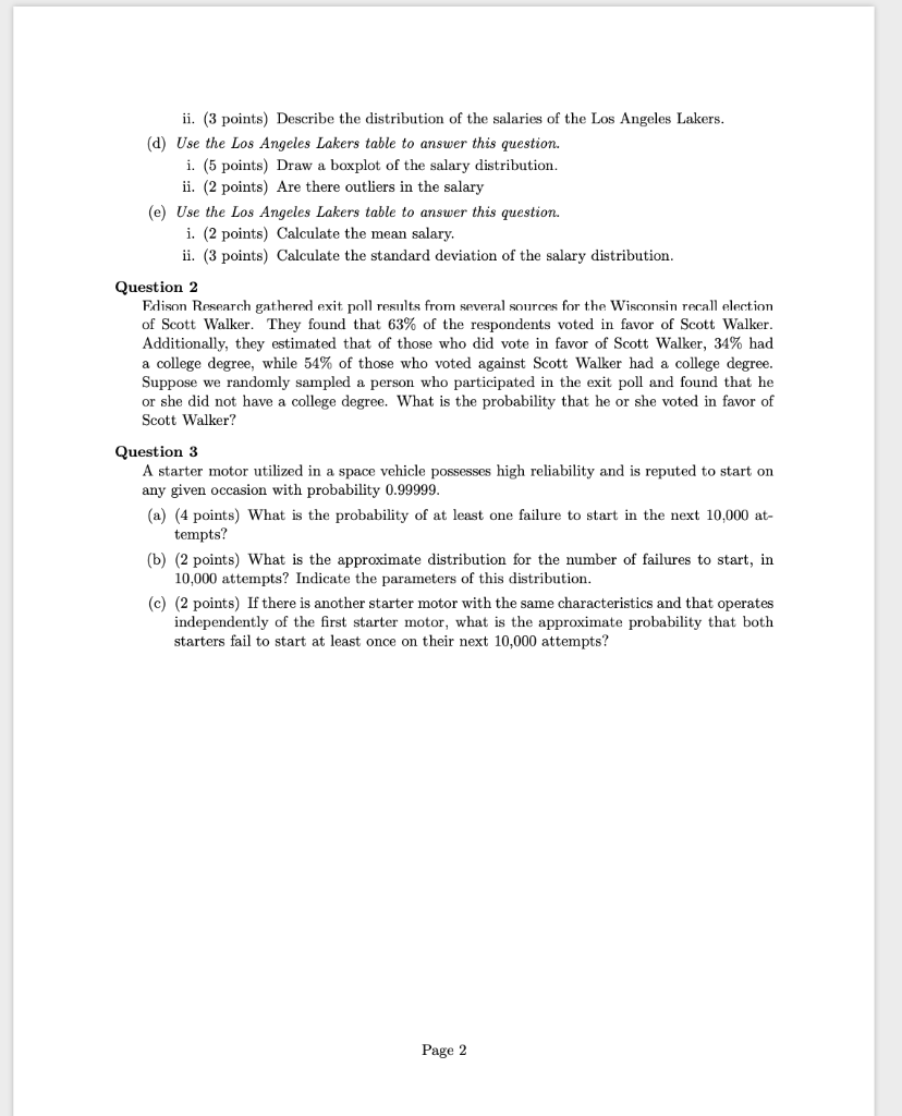 Solved Question 1 Use the data below to answer the questions | Chegg.com