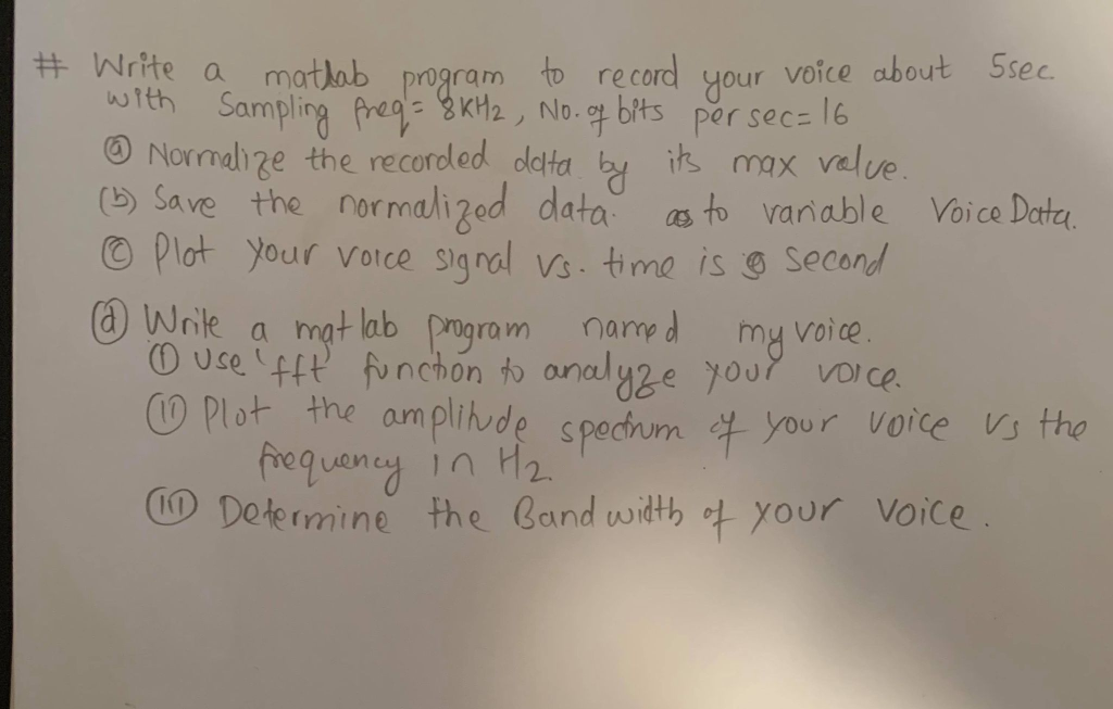 Solved No Of Bits Voice About 5sec Persec 16 Write A M Chegg Com