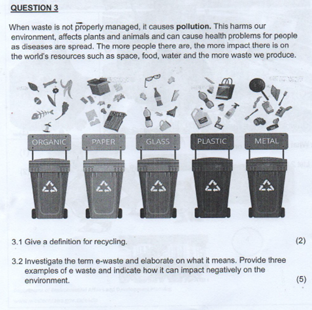 Solved When waste is not properly managed, it causes