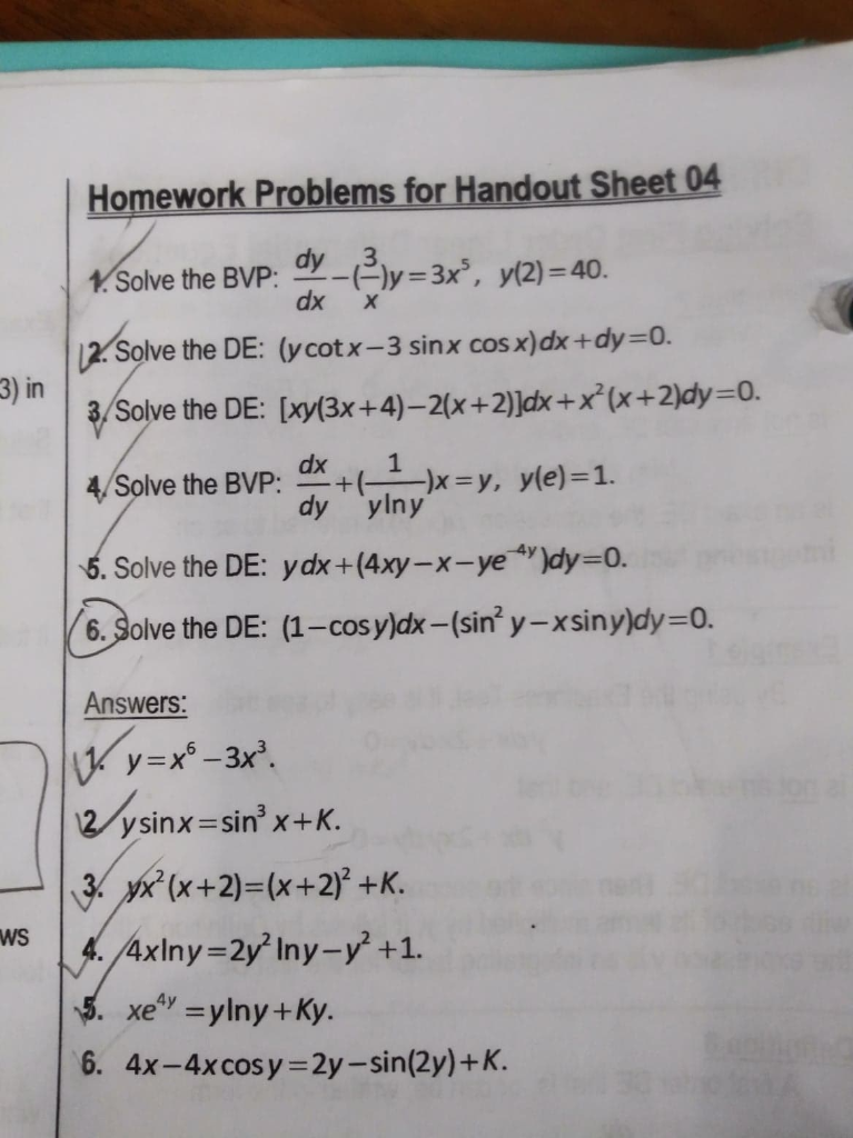 Solved Homework Problems For Handout Sheet 04 H 3 In Solve Chegg Com