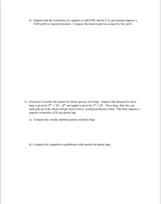 Solved Section II: Short Answer 1.) (20 Points) Consider the | Chegg.com
