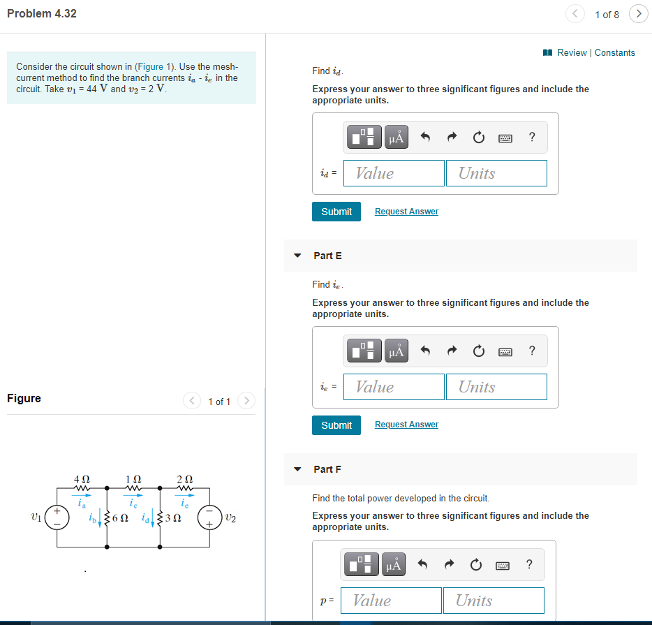 Solved Problem 4.32 1 of 8 Consider the circuit shown in | Chegg.com