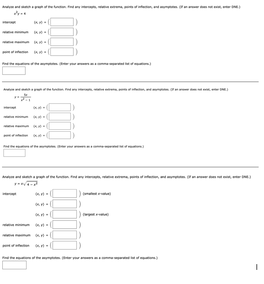 Solved Analyze and sketch a graph of the function. Find any | Chegg.com