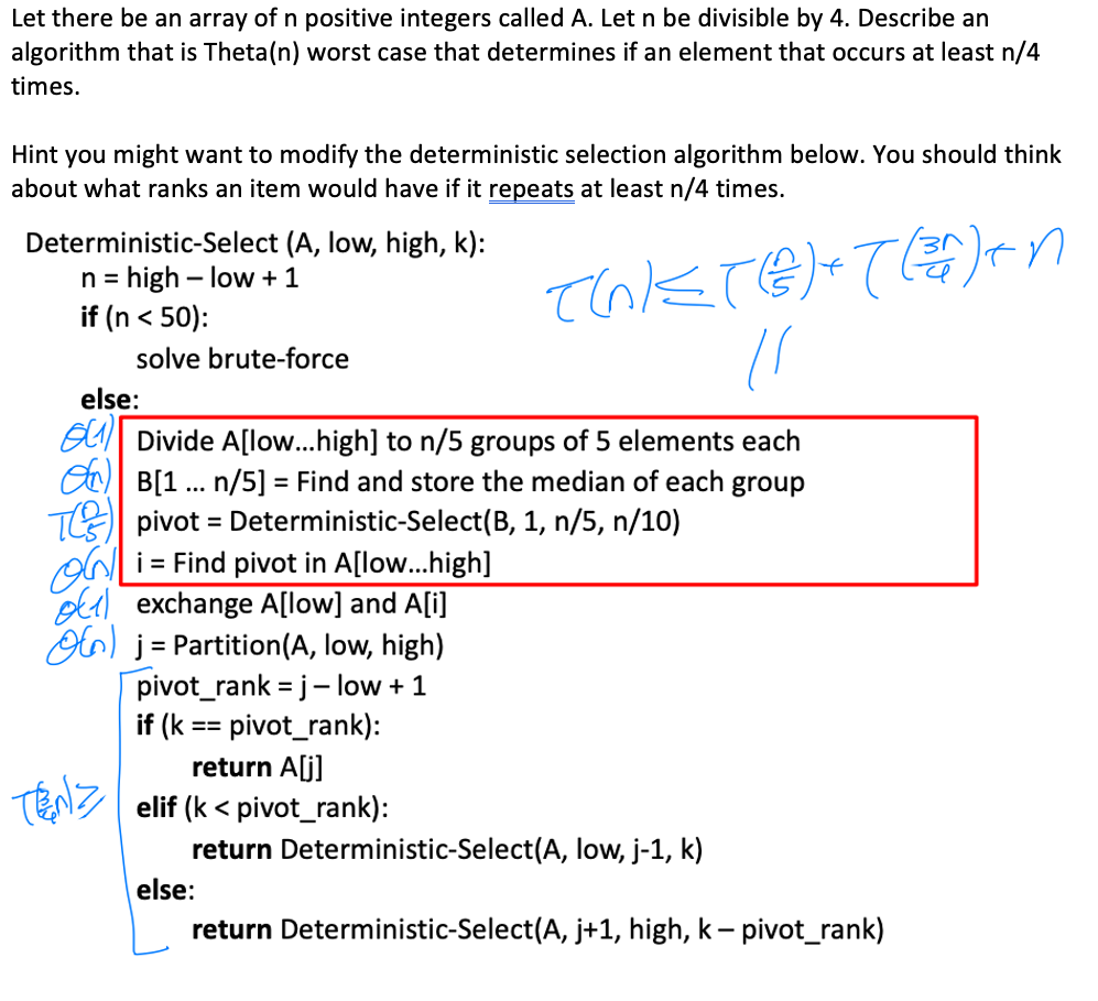 Solved Let there be an array of n positive integers called | Chegg.com