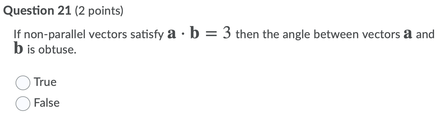 Solved Question 21 (2 points) If non-parallel vectors | Chegg.com