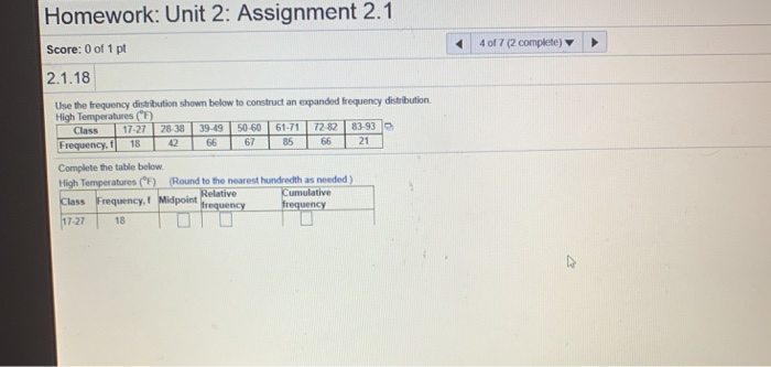 Solved Homework: Unit 2: Assignment 2.1 2 of 7 (2 complete) | Chegg.com
