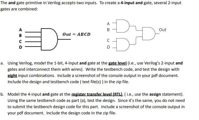 Solved he and gate primitive in Verilog accepts two inputs.