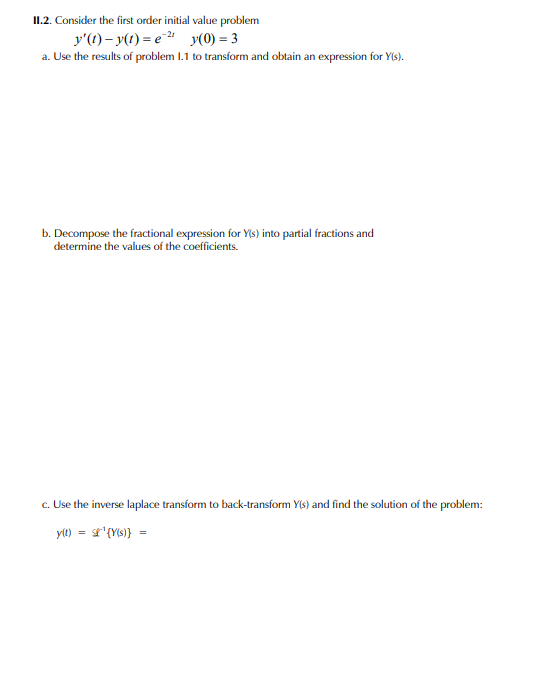 Solved II.2. Consider the first order initial value problem | Chegg.com