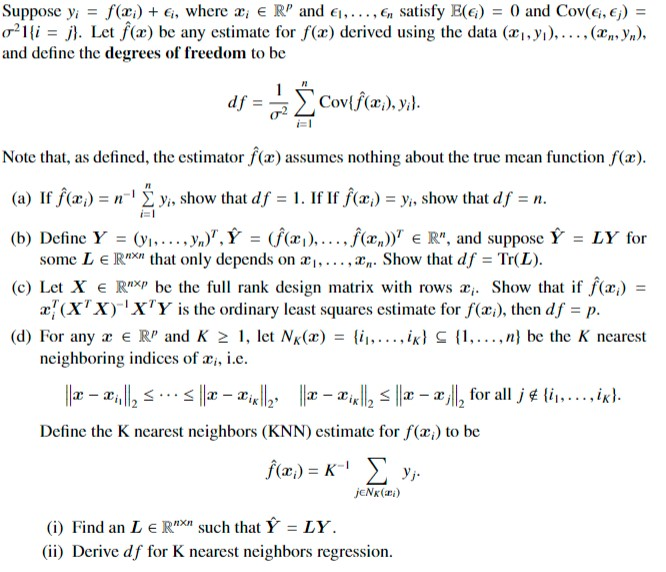 Suppose Yi F X Where 2 R And 1 En Chegg Com