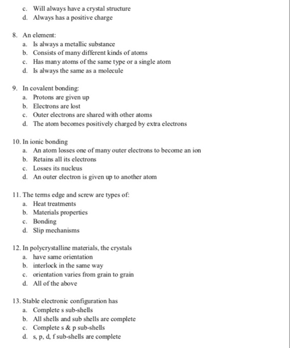 Solved SECTION A-CHOOSE THE CORRECT ANSWER Structural | Chegg.com