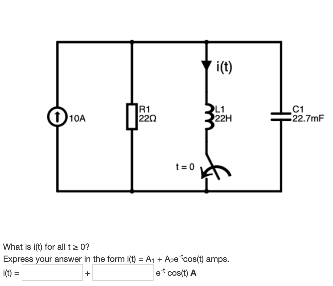 Solved L1 22h 2 22 7mf What Is I T For All T 0 Express Chegg Com
