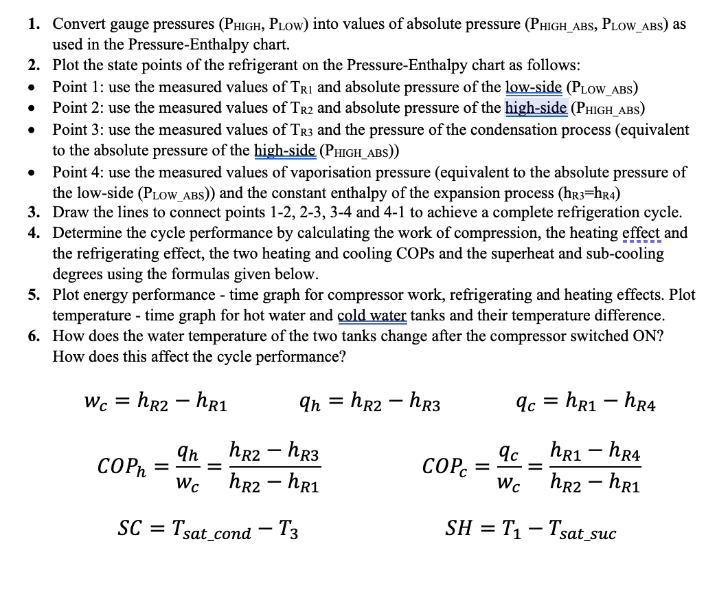 Solved 1. Convert gauge pressures ( PHIGH ,PLOW ) into