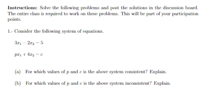 Solved Instructions: Solve the following problems and post | Chegg.com