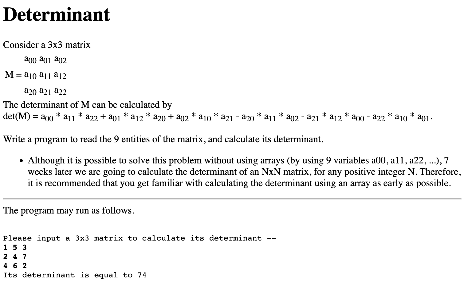 Solved We have learned how to calculate the *determinant of | Chegg.com