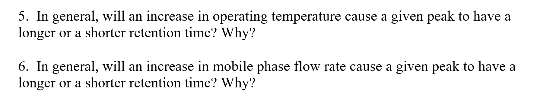 Solved 5. In general, will an increase in operating | Chegg.com