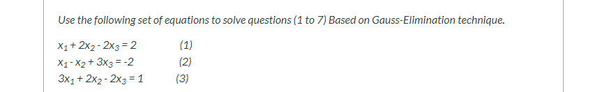 Solved Use the following set of equations to solve questions | Chegg.com