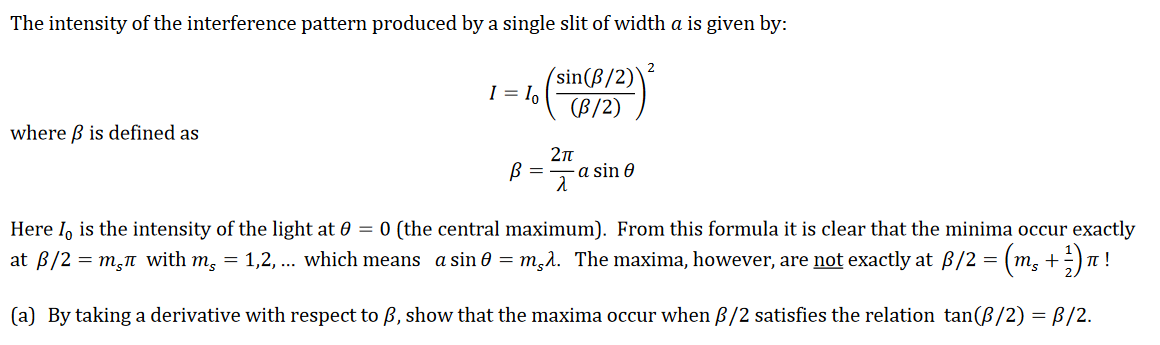 Solved The intensity of the interference pattern produced by | Chegg.com