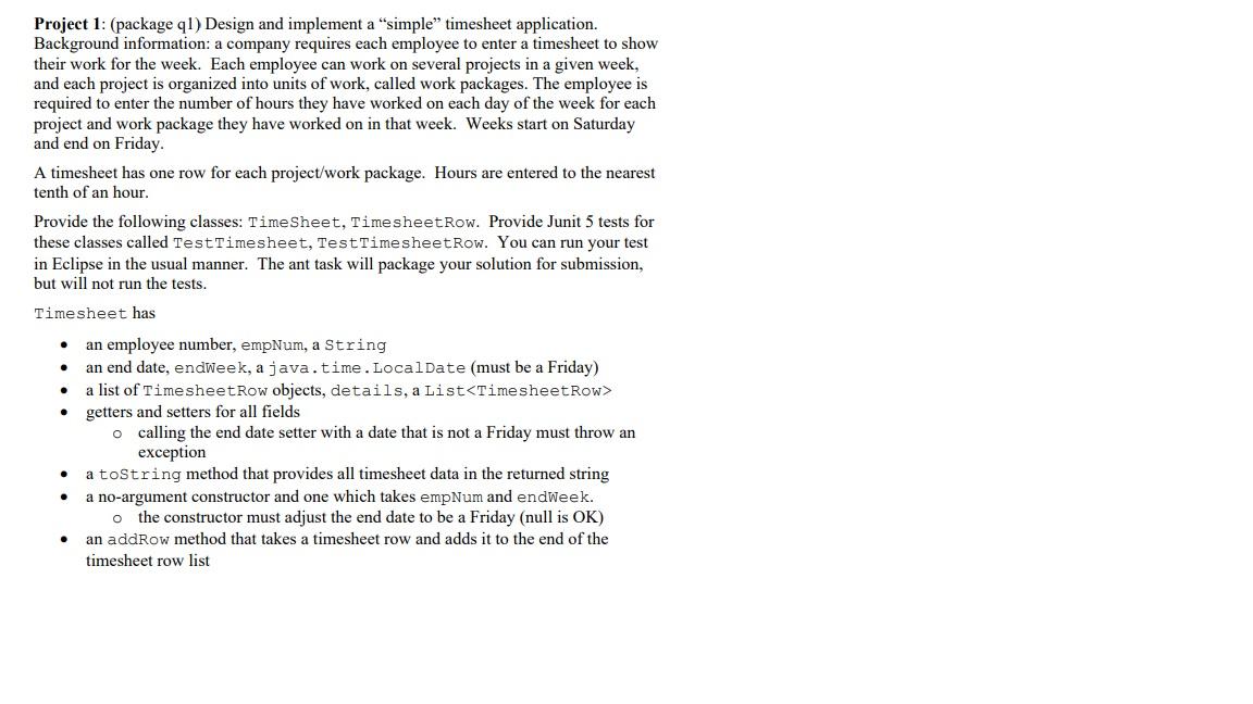 Project 1: (package ql) Design and implement a | Chegg.com