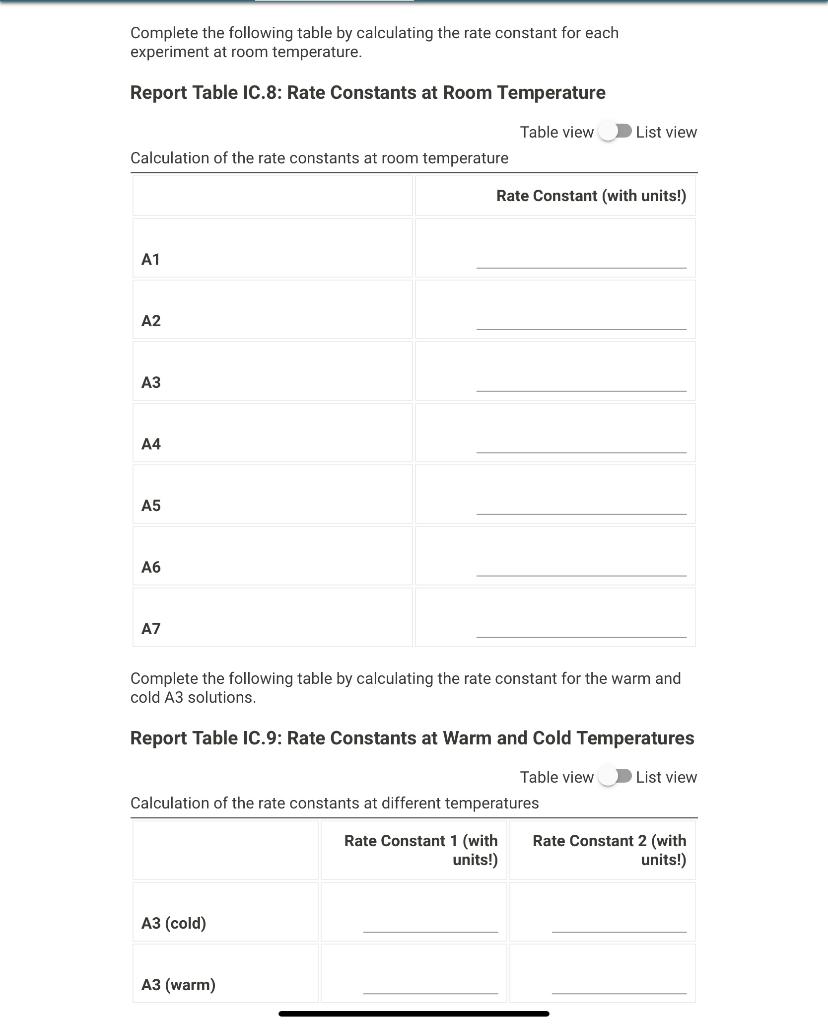 Refer to the volumes in Table IC.1 when preparing the | Chegg.com