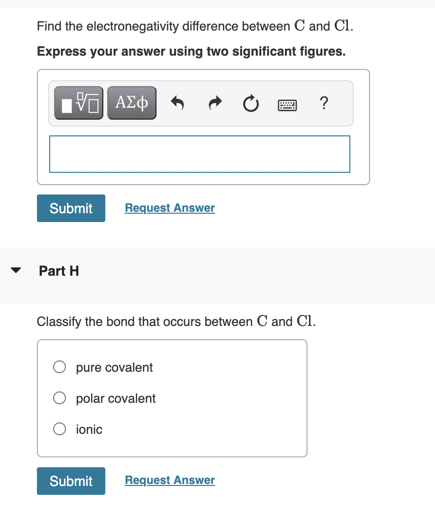 Solved Find the electronegativity difference between C and | Chegg.com
