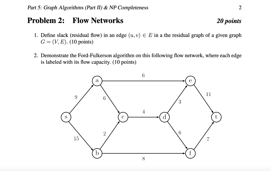 Solved Part 5: Graph Algorithms (Part II) & NP Completeness | Chegg.com