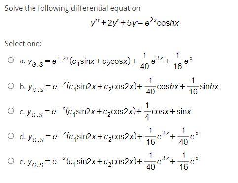 Solve The Following Differential Equation Y 2y Chegg Com