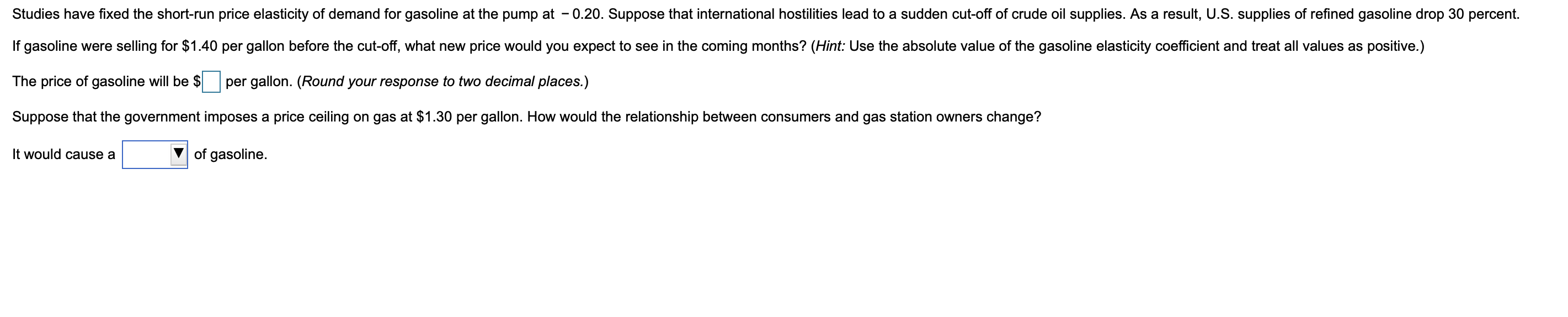 Solved Studies have fixed the shortrun price elasticity of