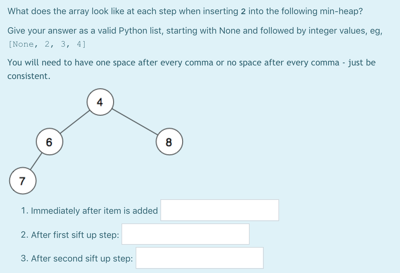 Solved What does the array look like at each step when | Chegg.com