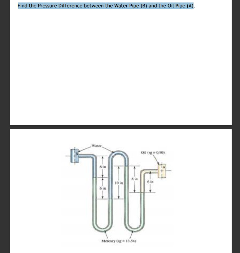 Solved Find the Pressure Difference between the Water Pipe | Chegg.com
